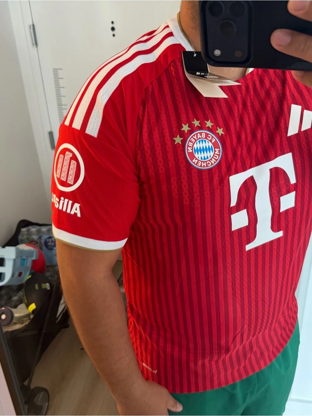 adidas FC Bayern Red Kids Jersey with White Accents